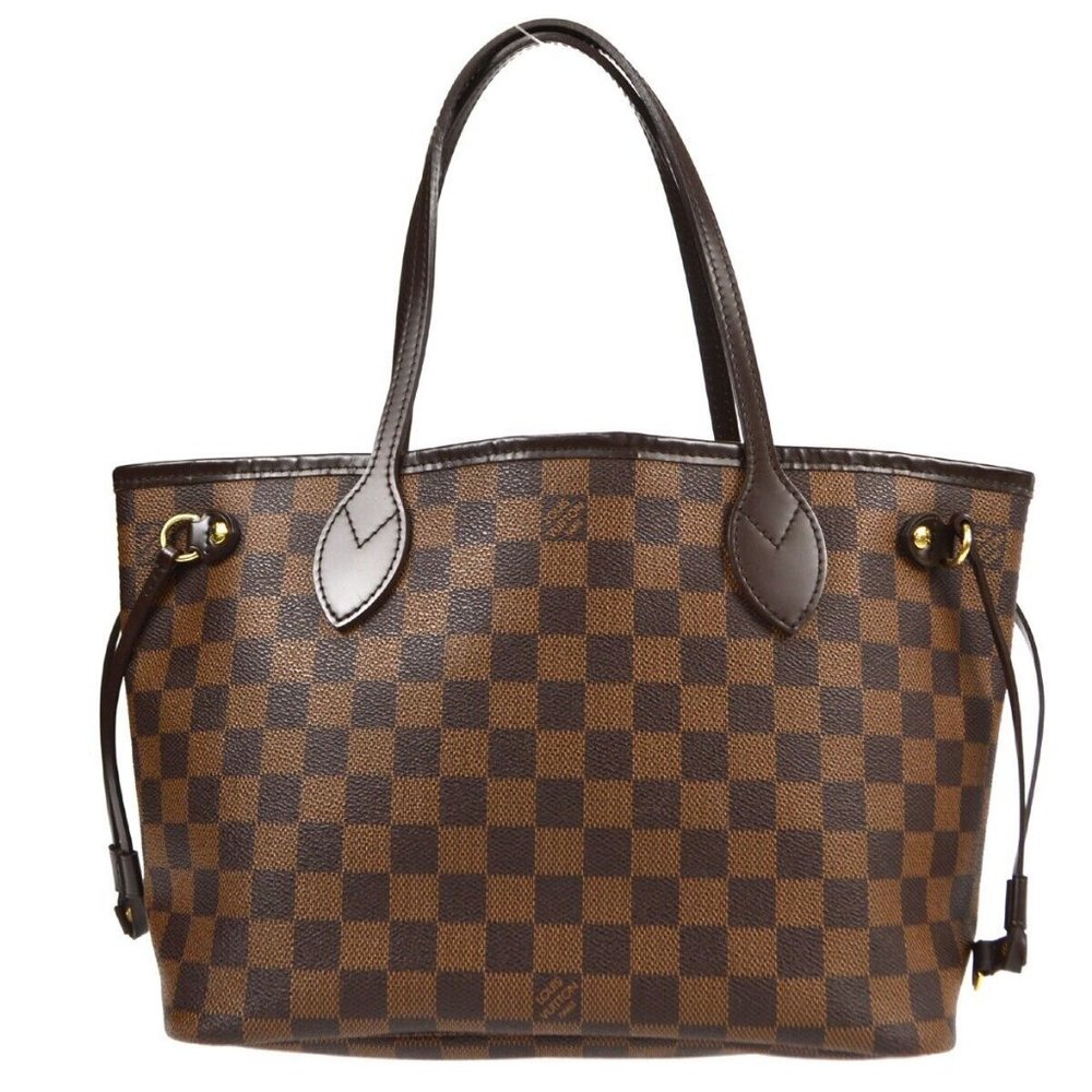 Louis Vuitton Neverfull PM Hand Tote Bag Brown Damier